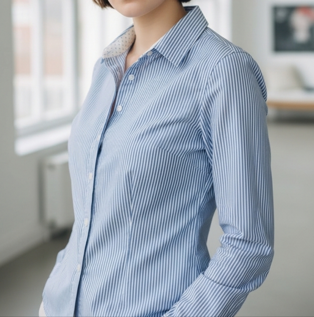 Classic Blue Stripe Button-Down Shirt - Women